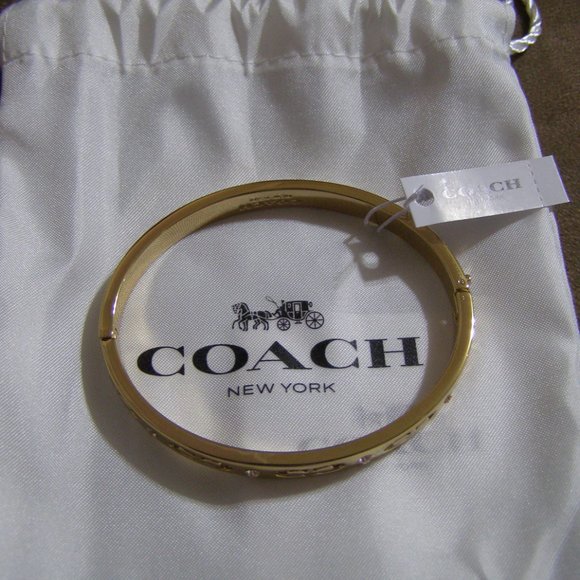 Coach Kissing C Hinged Bangle (Gold) - Picture 2 of 3